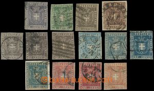 124869 - 1860 Mi.17-22, Znak, série 14ks známek, různé střihy, v