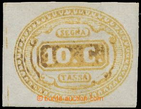 124872 - 1863 Mi.P1a, Doplatní 10C žlutá, původní lep, nadprům