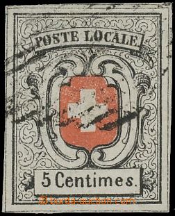 124875 - 1851 Mi.3, Znak 5C tzv. Neuenburg, pěkný kus s luxusním s