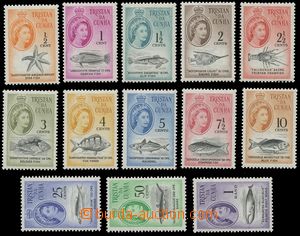124905 - 1961 Mi.42-54, Alžběta II. + ryby, kompletní série, pěk