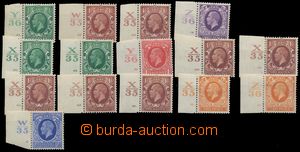 124957 - 1934 comp. 15 pcs of stamps with L margin, George V., contai