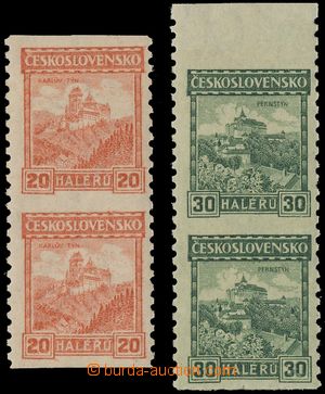 124963 - 1926 Pof.209A, 210A, Hrady a zámky, 20h a 30h svitkové, sv