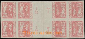 124965 -  Pof.5Mp(4), 10h red, vertical 4-stamps opposite facing gutt