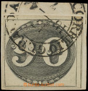 124966 - 1843 Mi.3, Číslice 90R, tzv. Volské oči, známka na výs
