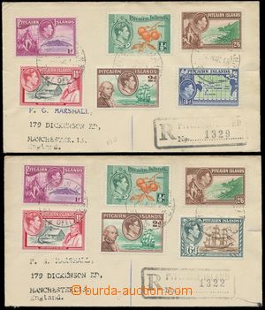 125013 - 1948 2x R-dopis do Anglie, vyfr. zn. Mi.1-10 ale bez lepší
