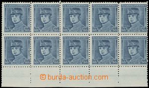 125020 - 1939 Alb.1, Štefánik 60h blue, marginal blk-of-10, mint ne