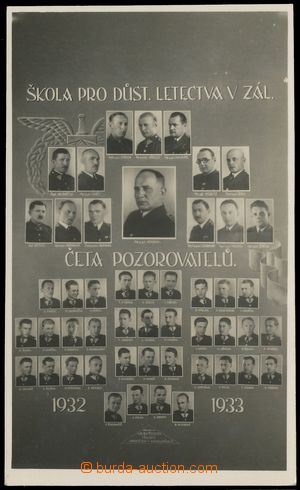 125090 - 1933 PILOTI Czechoslovak. ARMÁDY, photo postcard tabla leav
