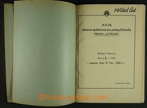 125103 - 1936 CZECHOSLOVAK ARMY., manual for stíhačku AVIA B-534, i
