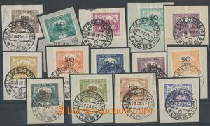 125114 -  Pof.1-3, 6, 8-17, 19, imperforated stmp on cut-squares, CDS