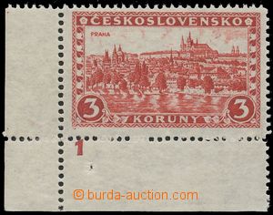125122 - 1926 Pof.226x, Praha 2Kč, I. typ, P7, pergamen, rohový kus