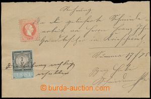 125168 - 1881 POSTAL USAGE OF REVENUE STAMPS  bill with mixed frankin