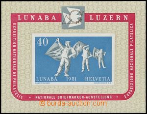 125171 - 1951 Mi.Bl.14, aršík LUNABA, luxusní, kat. 280€