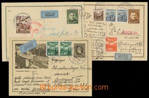 125193 - 1941-42 CDV8, 11, 4/8, comp. 3 pcs of PC sent by air mail ab