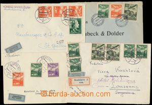 125197 - 1940-44 sestava 4ks Let-dopisů zaslaných do Švýcarska z 