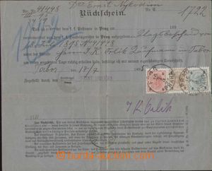 125248 - 1895 reply form with tricolor franking Mi.51 + 52 + 53, CDS 