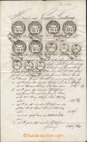 125356 - 1869 AUSTRIA-HUNGARY  document with very high franking of Re