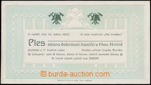 126031 - 1923 FIREFIGHTERS / NOVÝ KNÍN, ball invitation-card, nice