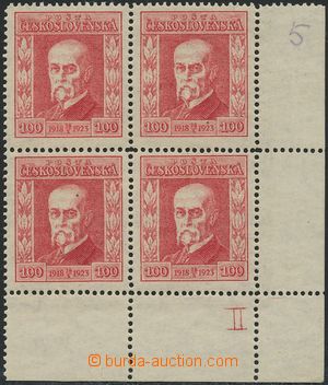 126221 - 1923 Pof.177 P5,  Masaryk - Jubilee 100h red, lower corner b