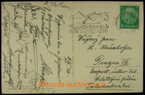 126330 - 1936 LEDNÍ HOKEJ  pohlednice z Ga-Pa s podpisy reprezentant