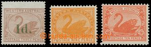 126429 - 1885-1905 Mi.29II, 68-69A, Černá labuť, sestava 3ks znám