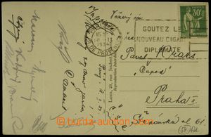 126522 - 1934 FOTBAL  pohlednice z Paříže s podpisy hráčů, př