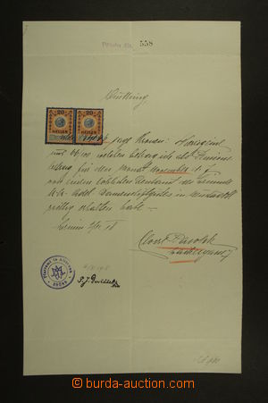 126676 - 1918 ČSR I. / PŘEDBĚŽNÁ FRANKATURA  potvrzení z 2. lis