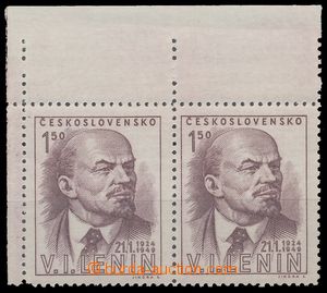 126735 - 1949 Pof.498ST, Lenin, rohová 2-páska se spojenými typy I