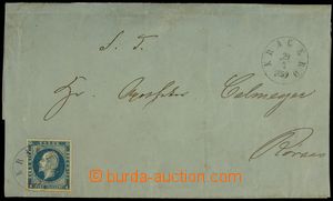 126828 - 1859 folded cover of letter with Mi.4, King Oscar I., 4Sk bl