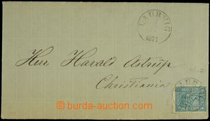 126829 - 1871 folded letter with Mi.14, Coat of arms 4Sk blue, CDS LA