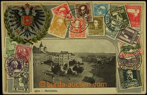 127114 - 1908 JIHLAVA (Iglau) - koláž známky na pohlednici, námě