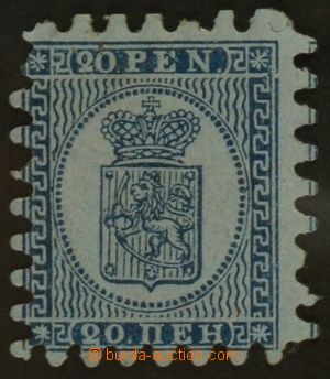 127252 - 1866 Mi.8Cx, Coat of arms 20P blue, short teeth, c.v.. 1.000