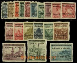 127296 - 1939 Pof.1-19, Overprint issue, complete, mint never hinged,