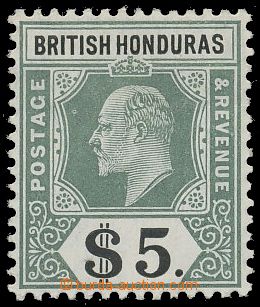 127392 - 1907 Mi.65; SG.93, Edvard VII. $5 zelená / černá, kat. SG