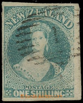 127428 - 1857 Mi.10; SG.17, Královna Viktorie 1Sh modrozelená, nád