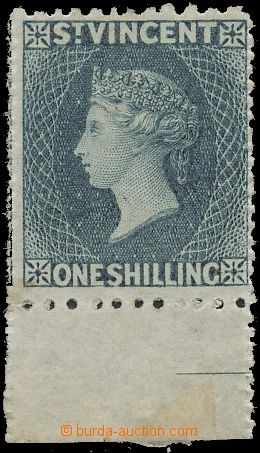 127456 - 1866 Mi.4; SG.11, Královna Viktorie 1Sh břidlicově šedá