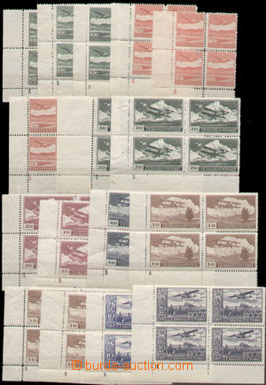 127806 -  Pof.L7-14, Definitive issue, selection of corner blk-of-4 w