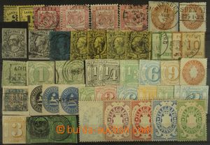 127814 - 1850-70 selection of 47 pcs of stamps from various German st
