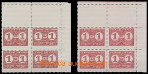 127849 - 1935 Pof.PD9B KH, 2x UR block of four with upper coupons, va