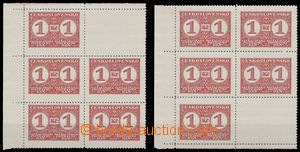 127850 - 1935 Pof.PD9, comp. of 2 corner blocks of 6 with 1 coupon, 1