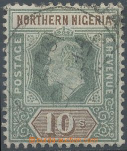 128120 - 1902 Mi.18, Edward VII., 10Sh green/ brown, highest value, c