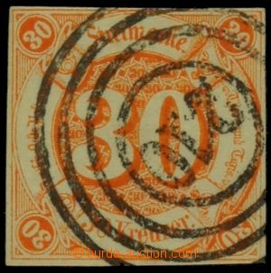 128136 - 1859 Mi.25, Číslice v kruhu 30Kr oranžová, 4-kruhové ra
