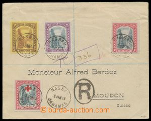 128211 - 1918 R-dopis do Švýcarska vyfr. zn. Mi.34a, 45, 47, 50, DR
