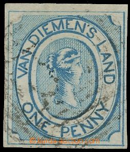 128224 - 1853 Mi.1; SG.1, Královna Viktorie 1d matně modrá, krásn