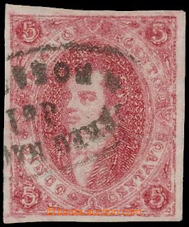 128435 - 1862 Mi.8x, Bernardino Rivadfavia, 5c červená nezoubkovan