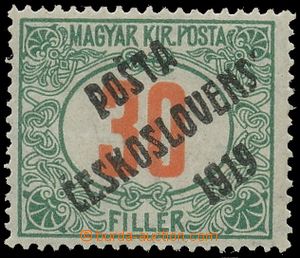 128496 -  Pof.139, Postage due stmp - red numerals 30f, incomplete ov