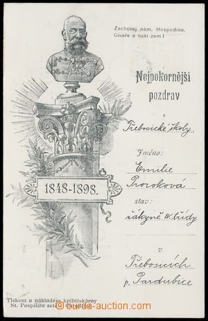 128529 - 1898 FRANZ JOSEPH I.  ovation card to 2. December 1898, inte