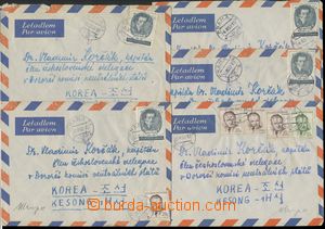 128595 - 1953-54 KOREA  comp. 5 pcs of entires sent to Dr. Korčáka 
