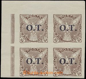 128610 - 1934 Pof.OT3 ST, 30h brown, UL corner blk-of-4, 2x vertical 