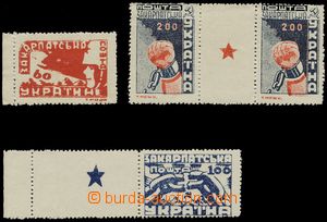 128625 - 1945 Mi.78-80A, kompletní série, krajový kus, známka s k