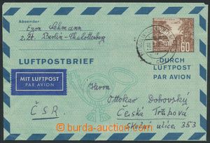 128641 - 1952 aerogram do ČSR, DR BERLIN-CHARLOTTENBURG/ 18.8.52, be